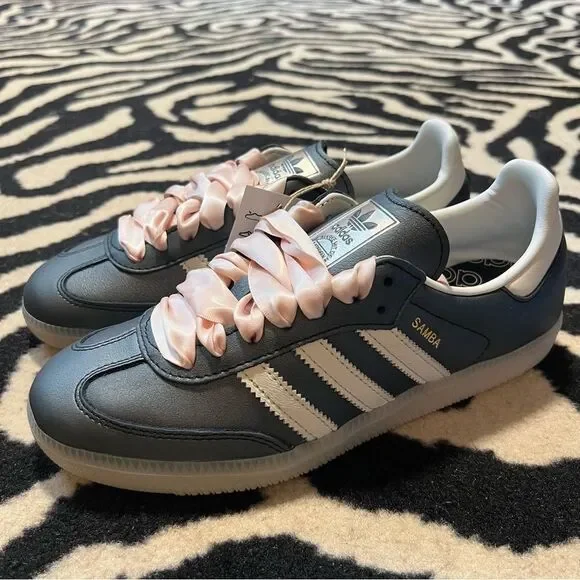 NWT Adidas Samba OG W Sneakers Black Pink Size Women’s 8.5 - Picture 5 of 13